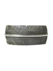 Silver Feather Cuff Bracelet 1" by Lena Platero (BR8442)