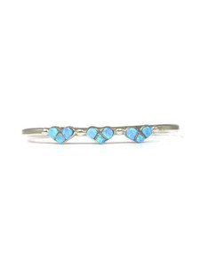 Small Blue Opal Inlay Heart Bracelet - Youth (BR8443) Small Blue Opal Inlay Heart Bracelet - Youth (BR8443)