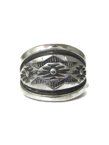 Hand Stamped Silver Ring Size 11 by Troy Laner (RG9540)