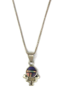 Silver Sugilite & Gemstone Inlay Pendant (PD6466) Silver Sugilite & Gemstone Inlay Pendant (PD6466)