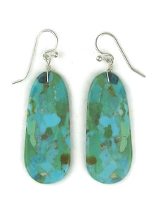 Kingman Turquoise Slab Earrings by Ronald Chavez (ER6522)