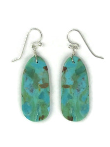Kingman Turquoise Slab Earrings by Ronald Chavez (ER6523)