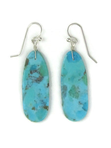 Kingman Turquoise Slab Earrings by Ronald Chavez (ER6526) 