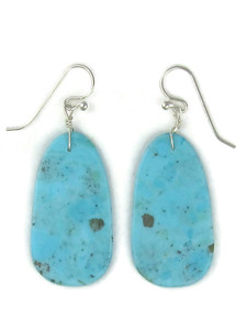 Kingman Turquoise Slab Earrings by Ronald Chavez (ER6527)