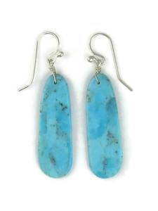 Kingman Turquoise Slab Earrings by Ronald Chavez (ER6529)