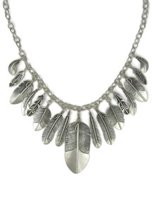 Silver Feather Necklace (NK5569)