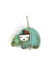 Turquoise Fetish Bear Pendant by Darren Boone (PD6491)