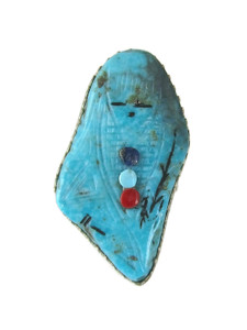 Carved Turquoise Corn Maiden Ring Size 7 Adjustable (RG4800) 