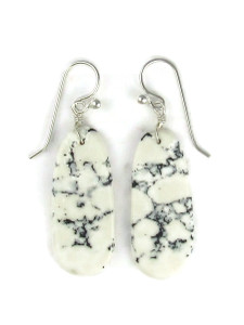 White Buffalo Slab Earrings by Ronald Chavez (ER6438)