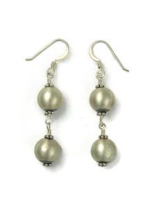 Antiqued Silver Bead Earrings (ER2399)