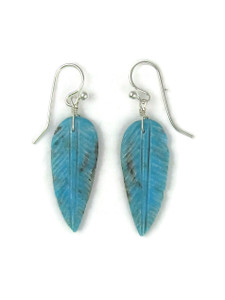 Turquoise Feather Slab Earrings (ER6013)