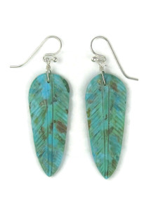 Turquoise Feather Slab Earrings (ER6015)