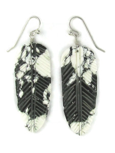 White Buffalo Feather Slab Earrings (ER6025)