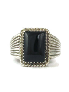 Vintage Silver Onyx Ring Size 11 1/2 (RG9555)