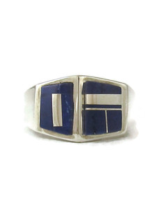 Silver Lapis Inlay Ring Size 10 1/2 (RG9559)