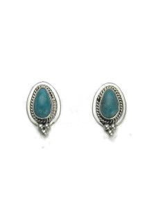 White Water Turquoise Post Earrings by Lucy Valencia (ER7383)