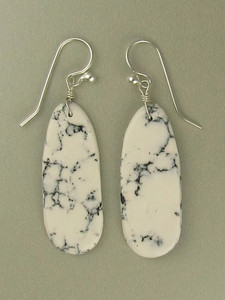 White Buffalo Slab Earrings by Ronald Chavez (ER6038)