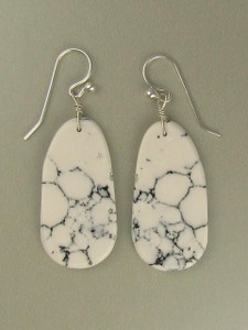 White Buffalo Slab Earrings by Ronald Chavez (ER6041)
