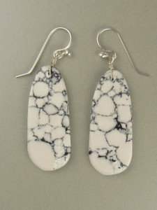 White Buffalo Slab Earrings by Ronald Chavez (ER6042)