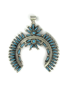 Turquoise Needle Point Naja Pendant by Lorna Mankee (PD6570)