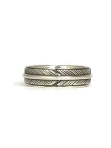 Copy of Silver Feather Band Ring Size 7 1/2 (RG5059-S7.5) 