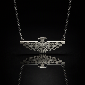 Silver Thunderbird Necklace by Raymond Coriz (NK5661)
