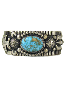 Kingman Turquoise Thunderbird Cuff Bracelet by Albert Jake (BR8743)
