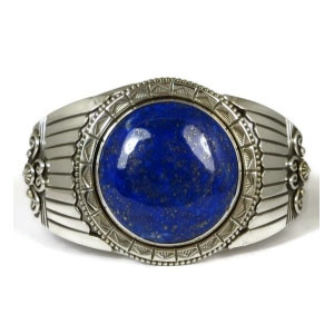 Handmade Silver Lapis Bracelet by Fritson Toledo Handmade Silver Lapis Bracelet by Fritson Toledo
