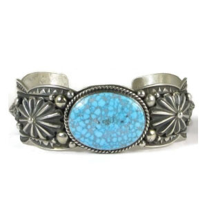 Spider Web Kingman Turquoise Bracelet by Albert Jake, Navajo, Mens Turquoise Bracelet Spider Web Kingman Turquoise Bracelet by Albert Jake, Navajo, Mens Turquoise Bracelet