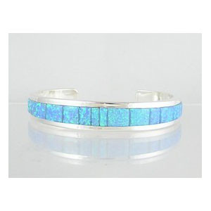 Sterling Silver Opal Inlay Bracelet Sterling Silver Opal Inlay Bracelet