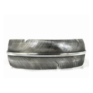 Sterling Silver Feather Bracelet 1" Large Size by Lena Platero, Navajo