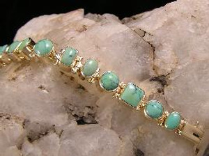 14k Gold Turquoise Link Bracelet 14k Gold Turquoise Link Bracelet