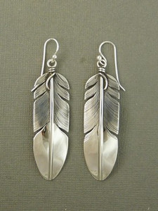 Sterling Silver Feather Earrings by (ER3701)