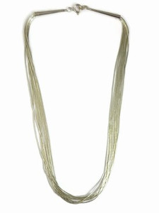 10 Strand Liquid Silver Necklace Adjustable 18" - 20"