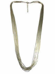 20 Stand Liquid Silver Necklace Adjustable Length 16"