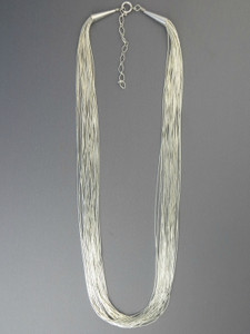 20 Strand Liquid Silver Necklace Adjustable Length 20"