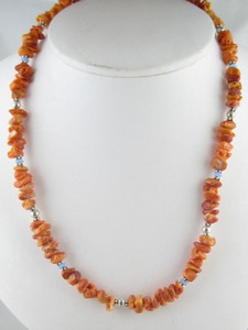 Spiny Oyster Shell & Opal Bead Necklace - Adjustable Length