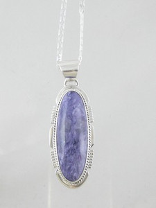 Sterling Silver Charoite Pendant (PD2829) Sterling Silver Charoite Pendant (PD2829)