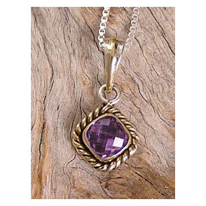 14k Gold & Silver Amethyst Pendant 14k Gold & Silver Amethyst Pendant