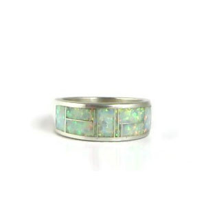 Sterling Silver Opal Inlay Ring Size 11 Sterling Silver Opal Inlay Ring Size 11