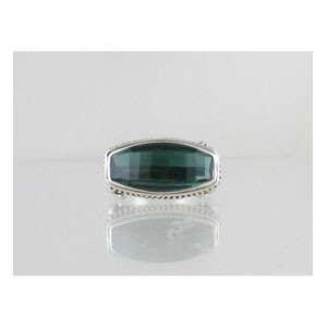 Sterling Silver Green Quartz Ring Size 8 1/2