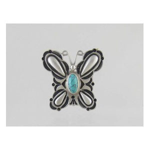 Sterling Silver Turquoise Butterfly Ring Size 9