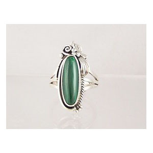 Sterling Silver Malachite Ring Size 8 Sterling Silver Malachite Ring Size 8