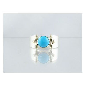 14k Gold & Silver Turquoise Ring Size 5 14k Gold & Silver Turquoise Ring Size 5