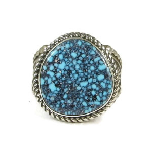 Spider Web Kingman Turquoise Ring Size 9 by Albert Jake Spider Web Kingman Turquoise Ring Size 9 by Albert Jake