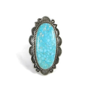 Handmade Water Web Kingman Turquoise Ring Size 9 - Albert Jake Handmade Water Web Kingman Turquoise Ring Size 9 - Albert Jake
