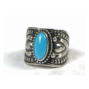 Sterling Silver Sleeping Beauty Turquoise Ring Size 7 by Derrick Gordon, Navajo (RG3735-S) Sterling Silver Sleeping Beauty Turquoise Ring Size 7 by Derrick Gordon, Navajo (RG3735-S)