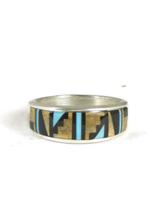 Jasper, Jet & Turquoise Inlay Ring Size 10 (RG4346-S10)