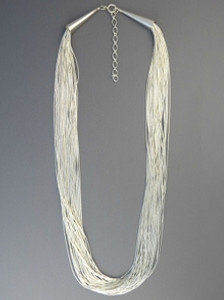 30 Strand Liquid Silver Necklace 30" with Extender Chain