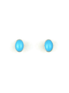 Sleeping Beauty Turquoise Oval Stud Earrings by Angela Martin